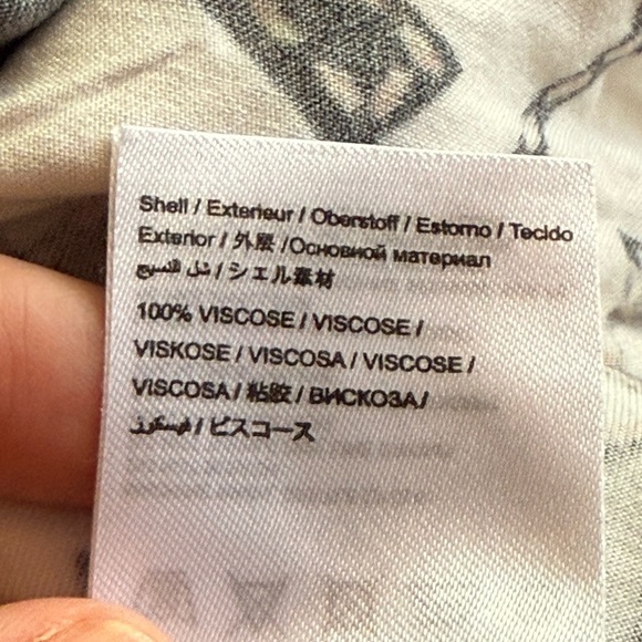 Farm Rio Puff-Sleeve Linen Jumpsuit Black White Size Medium Petite - Picture 10 of 13